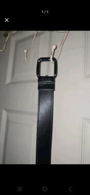 Men's Black Adjustable Dress Belt with Buckle - Image 1