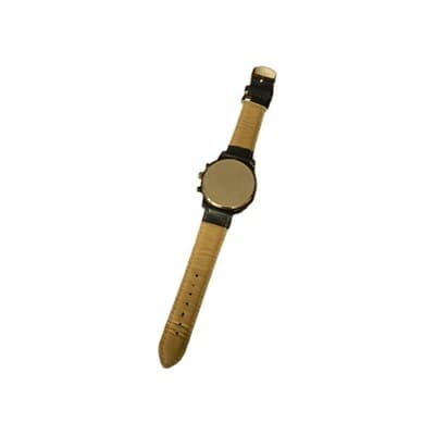 Geneva Classic Quartz Watch Black Dial Analog W/ Blue Accent ,Blk Leather Strap - Thumbnail 5