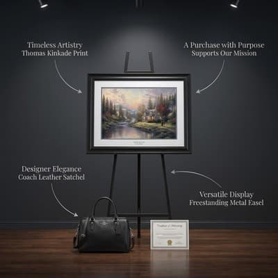 Thomas Kinkade Evening Majesty Framed Matted Print with Certificate Landscape - Image 1