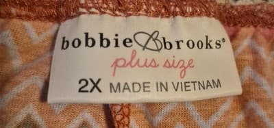 Bobbie Brooks Plus Size 2X Chevron Multicolor Long Skirt for Women - Thumbnail 2