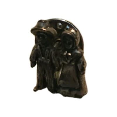 Silver Metal Figurative People Brooch Pin Vintage Style Unisex Adults - Image 1