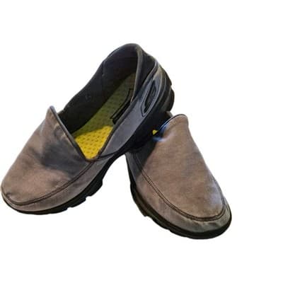 Skechers Men's Gray Canvas Slip-On Memory Foam Round Toe Casual Shoe - Thumbnail 3