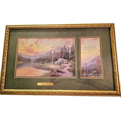 Thomas Kinkade Evening Majesty Framed Matted Print with Certificate Landscape - Thumbnail 2