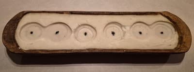 Rustic Wooden Rectangular Freestanding Tea Light Candle Holder with Wax - Image 1