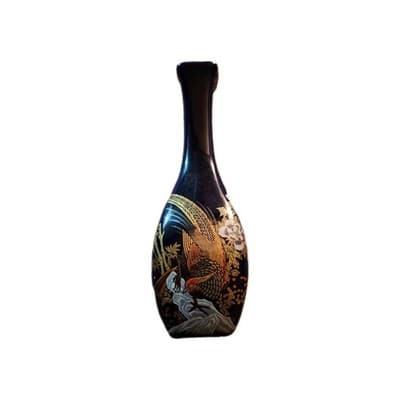 Japanese Blue Porcelain Decorative Set Vases Jar Plate Gold Bird Floral Design - Thumbnail 3