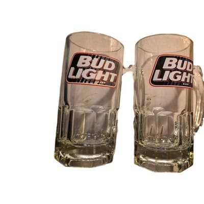Bud Light Official Product Beer Mugs Set of 2 Anheuser-Busch 1997 - Image 1