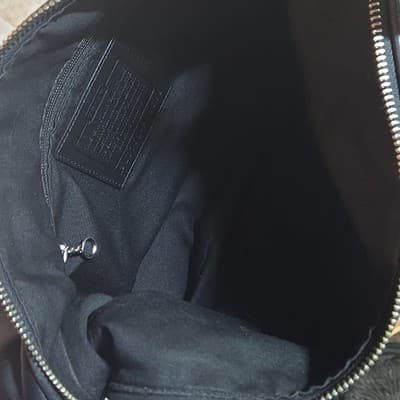 Coach Black Shoulder Bag Silver Hardware Bag Charm Zipper Accent Inner Pockets - Thumbnail 3