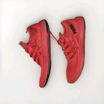 PUMA Softride Men's Athletic Sneakers Red Black Low Top Lace Up Mesh Comfort - Thumbnail 4