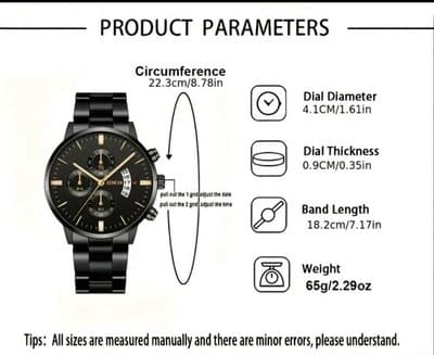 geneva quartz mens watch - Thumbnail 2