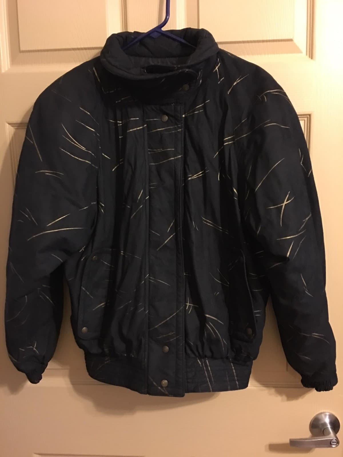 skea Paris/Vail Ladies Faux Suede Jacket Black Size 4 Zip Snap Collared - Image 1