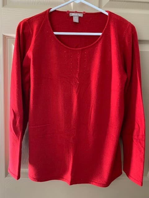 White Stag Women's Red Pullover Sweater with Scarf Size L - Image 1