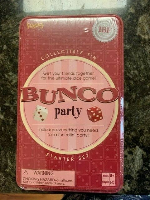 Bunco Party Game in sealed Collectible Tin by Fundex Dice - Image 1