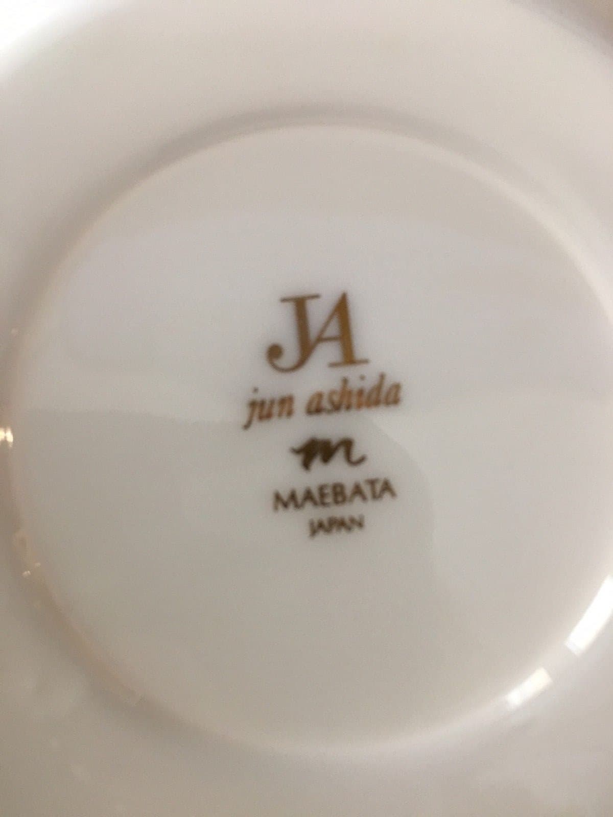Jun Ashida Cup & Saucer Maebata Japan Blue Gold White - Thumbnail 4