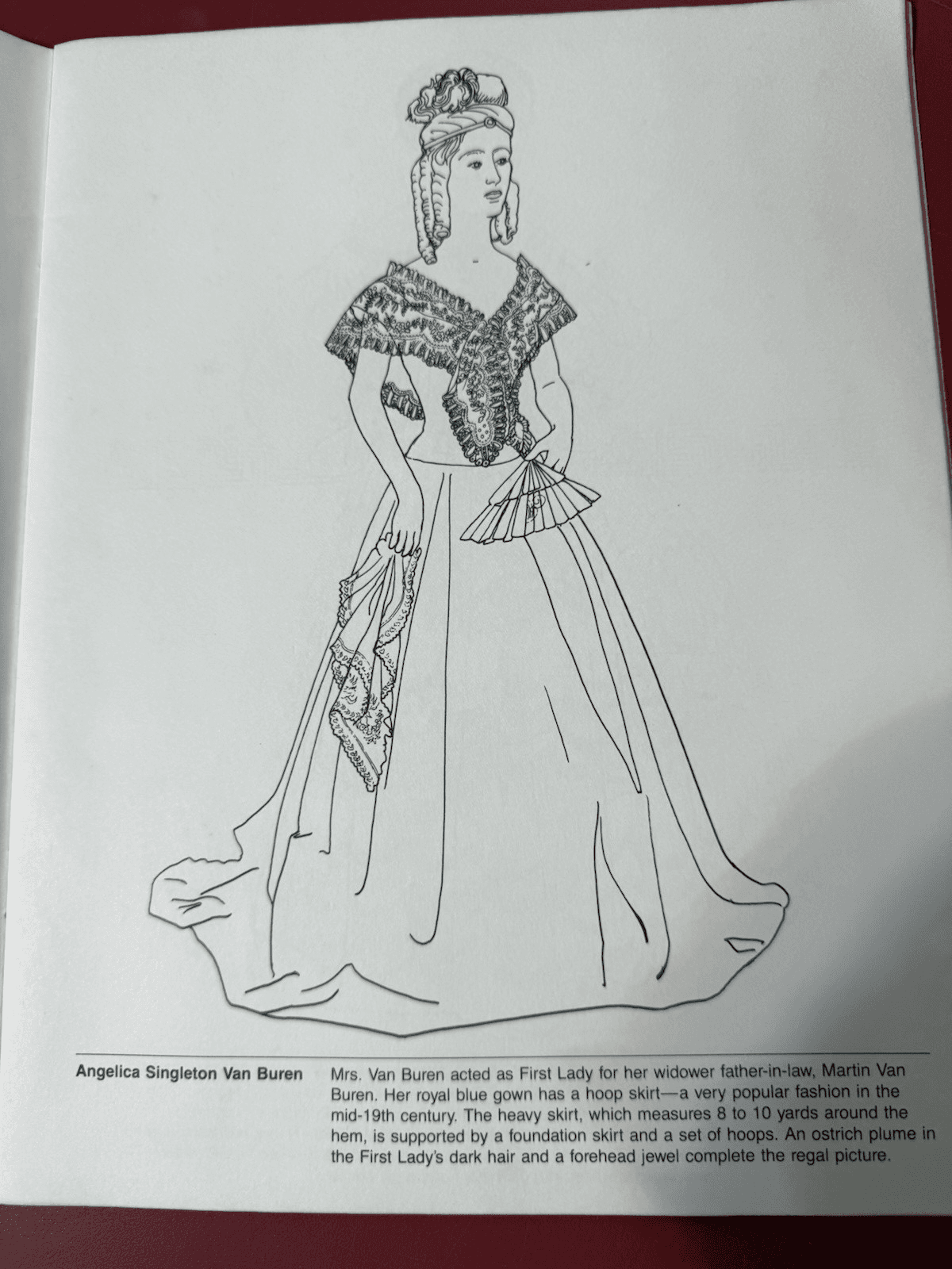 First Ladies' Gowns A Smithsonian Coloring Book 1983 - Thumbnail 4
