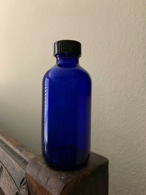 Glass Cobalt Blue Bottle with Phenolic Cap 4 oz Lot of 4 - Image 1