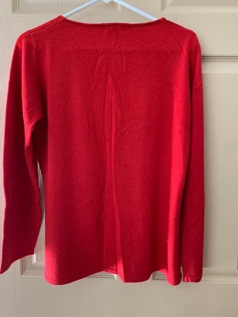 White Stag Women's Red Pullover Sweater with Scarf Size L - Thumbnail 2