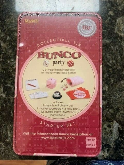 Bunco Party Game in sealed Collectible Tin by Fundex Dice - Thumbnail 2