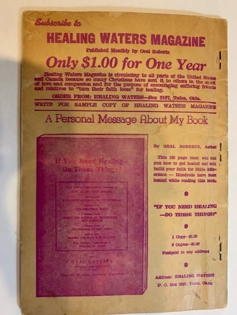 Healing Waters Official Songbook Souvenir Edition Oral Roberts March 1951 - Thumbnail 2