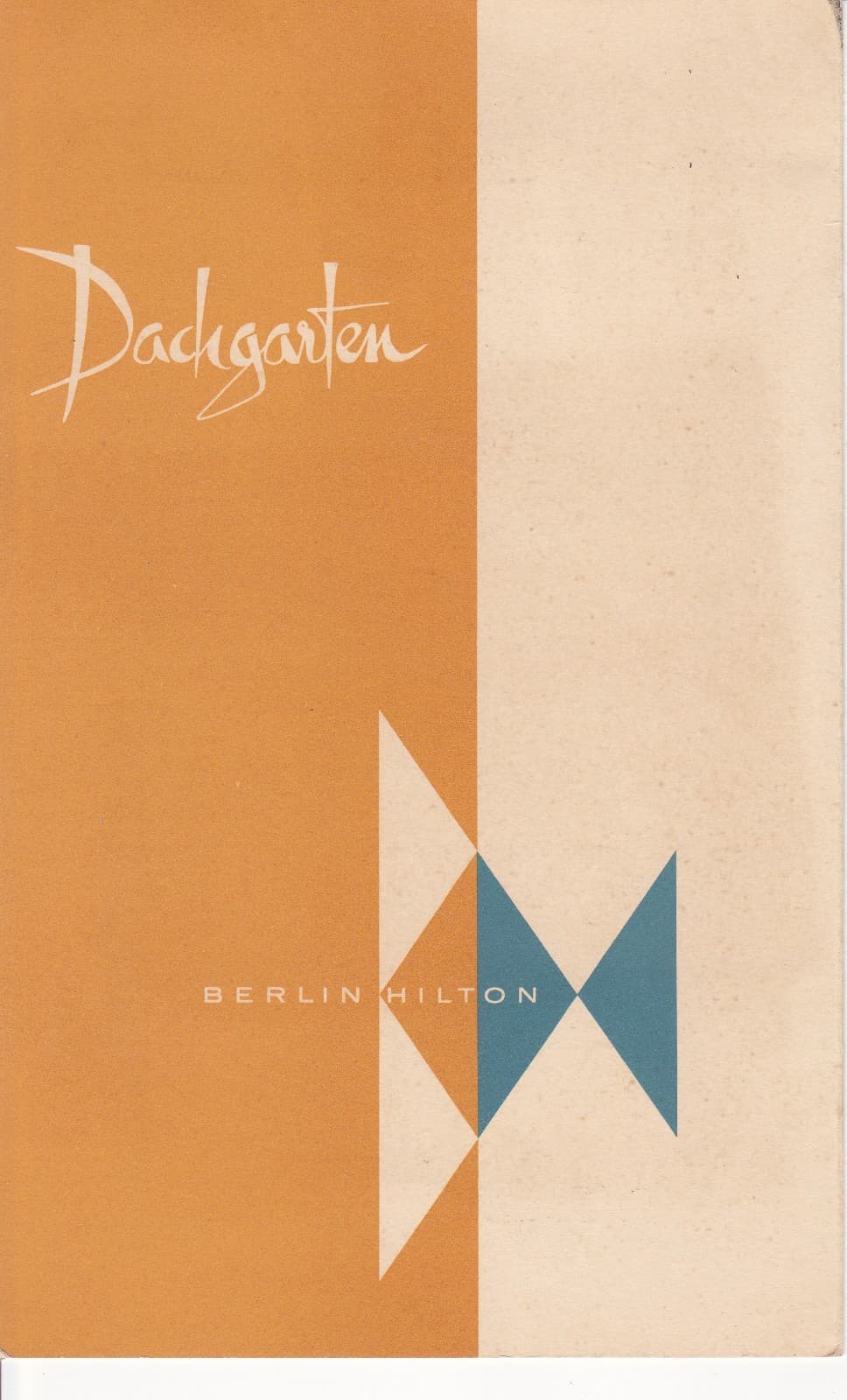 Roof Garden Berlin Hilton Menu & table tent 1959 German/English Dachgarten - Thumbnail 2