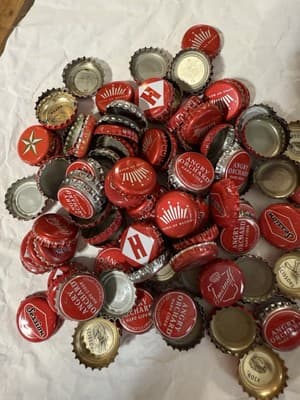 Lot of about 120 Mixed Red Bottle Caps Beer Smirnoff - Image 1