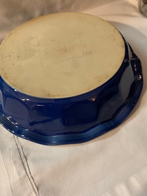 Emile Henry French Blue 10.5" Crimped Fluted Pie Dish Plate Pan Williams Sonoma - Thumbnail 2