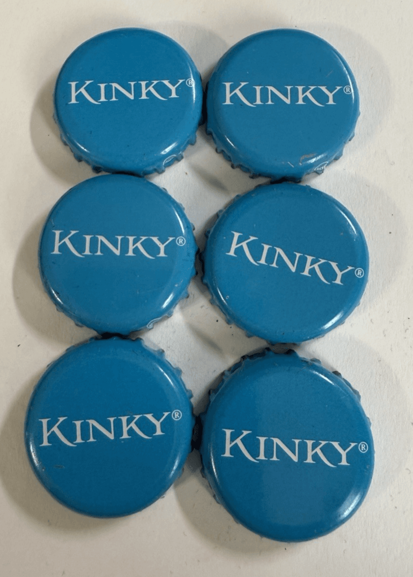 Lot of 6 Blue Kinky Vodka Seltzer Alcohol Drink Beverage Bottle Caps - Image 1