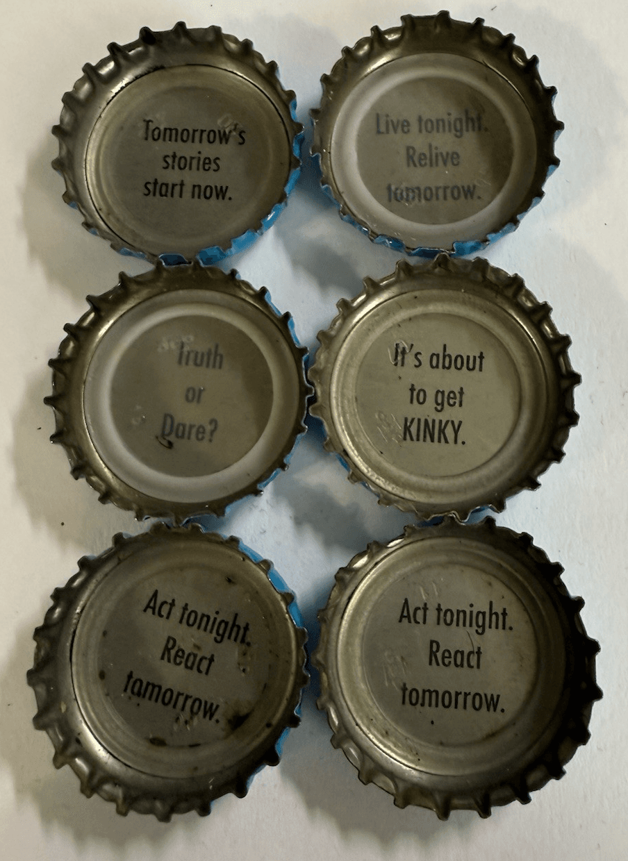 Lot of 6 Blue Kinky Vodka Seltzer Alcohol Drink Beverage Bottle Caps - Thumbnail 2