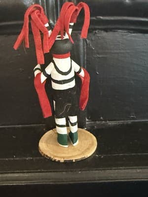 Kachina Doll Hopi Native American smiling Clown Artist dft - Thumbnail 2
