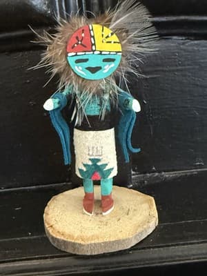 Kachina Doll Hopi Native American Sun face 95 Artist BB - Image 1