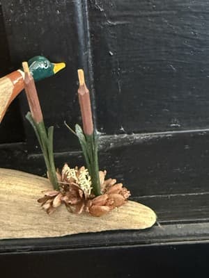 Wooden Hand carved Mallard Drake wings spread painted - Thumbnail 5