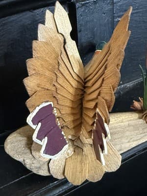Wooden Hand carved Mallard Drake wings spread painted - Thumbnail 4