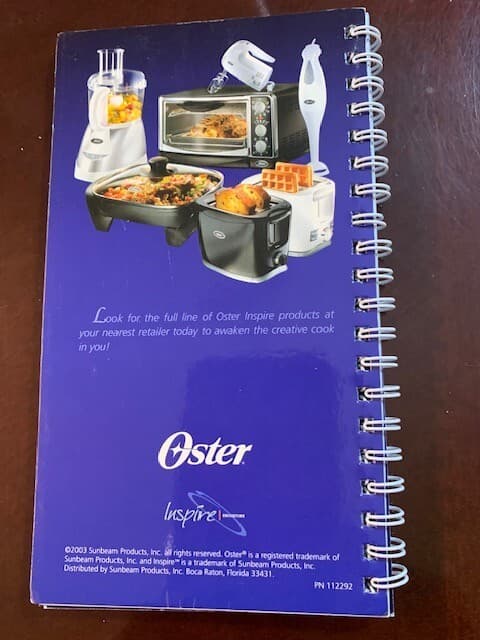 Oster Cookbook The Art of Food 57 Recipes 2003 Spiral Bound - Thumbnail 2