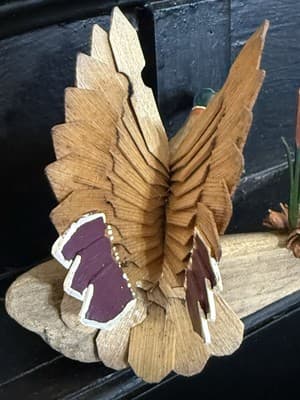 Wooden Hand carved Mallard Drake wings spread painted - Thumbnail 7