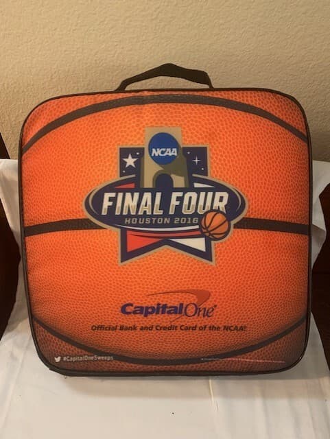 Two 2016 FINAL FOUR stadium seat cushions CAPITAL ONE NCAA Houston Orange - Image 1