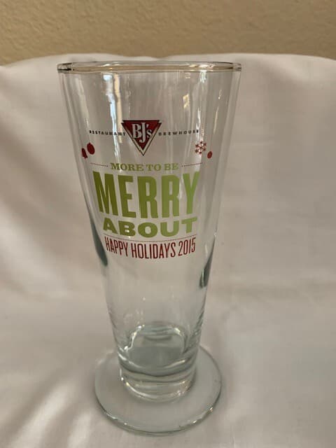 2015 BJ's Brewhouse Beer Glass Merry About Happy Holidays 2015 - Image 1