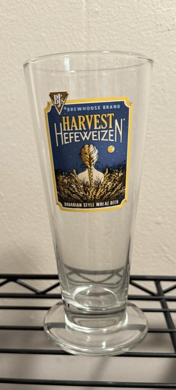 2015 BJ's Brewhouse Beer Glass Harvest Hefeweizen - Image 1