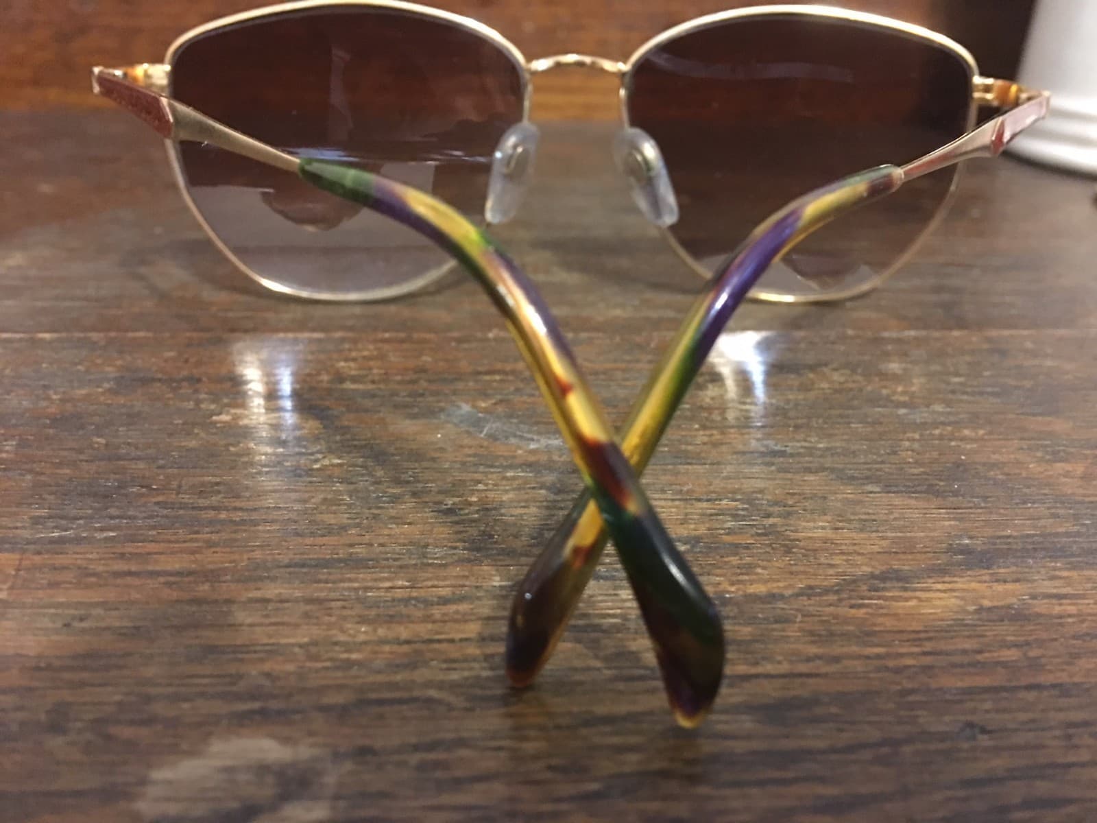 Eyeglass Frames Gold multi-color Vintage Pre-owned unisex sunglasses - Thumbnail 2