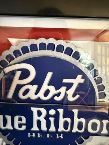 Pabst Blue Ribbon Beer 3D Layered Art Shadow Box Framed Advertisement - Thumbnail 4