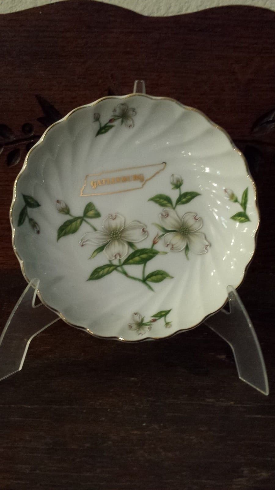 Gatlinburg TN Souvenir Trinket Dish Lefton 10101 Tennessee - Image 1