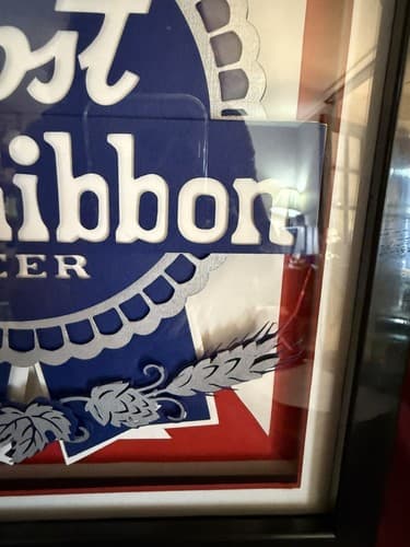 Pabst Blue Ribbon Beer 3D Layered Art Shadow Box Framed Advertisement - Thumbnail 6