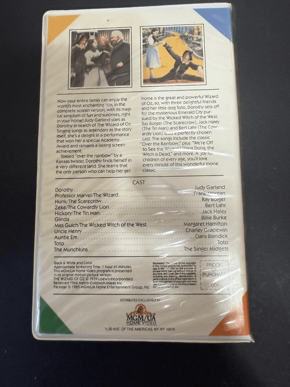 The Wizard of Oz VHS tape Viddy Oh! for kids MGM/UA Home Video 1985 - Thumbnail 3