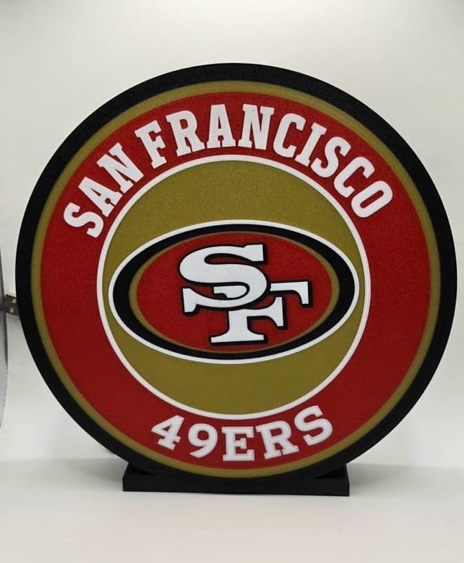 San Francisco 49ers light box with installed LED lights