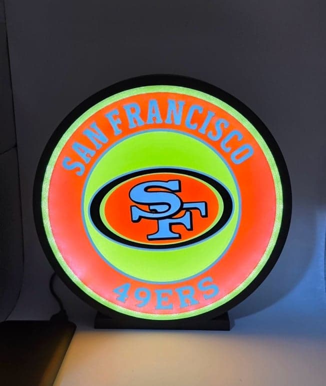 San Francisco 49ers light box with installed LED lights - Thumbnail 2