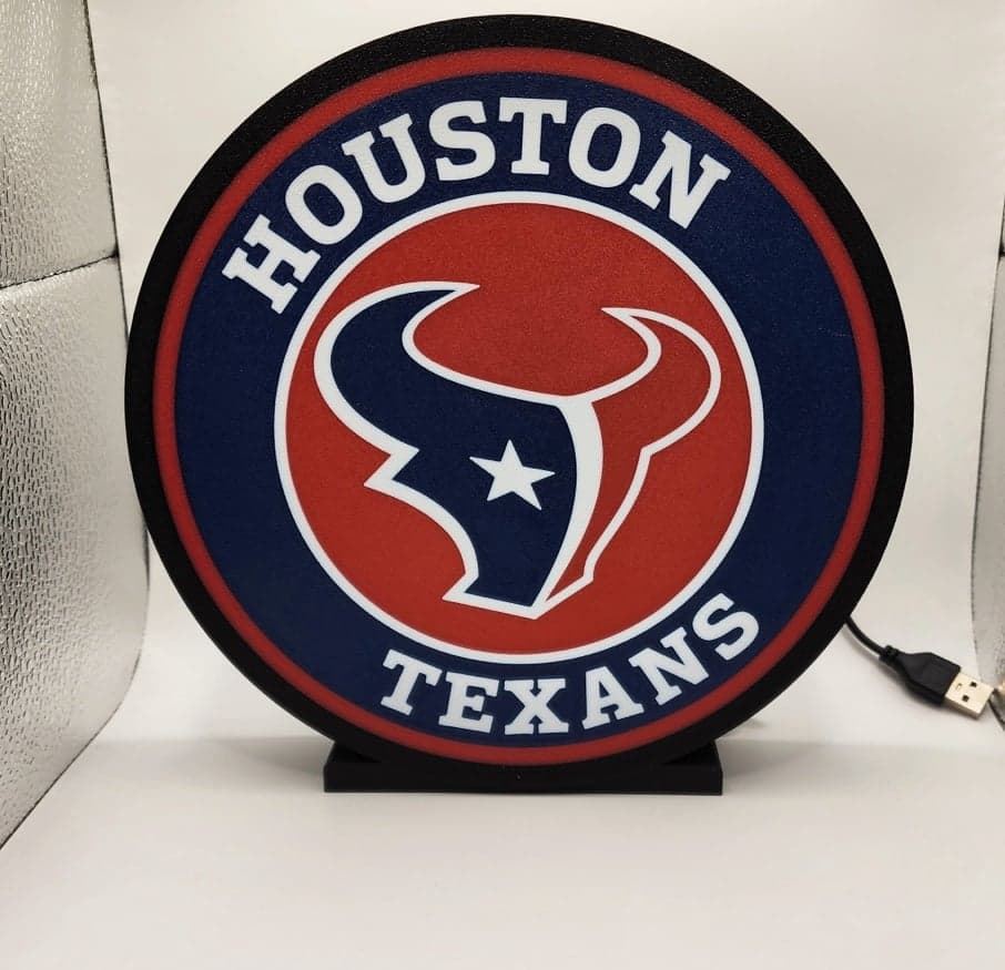 Houston Texans LED light box! Desk stand or wall mount options!