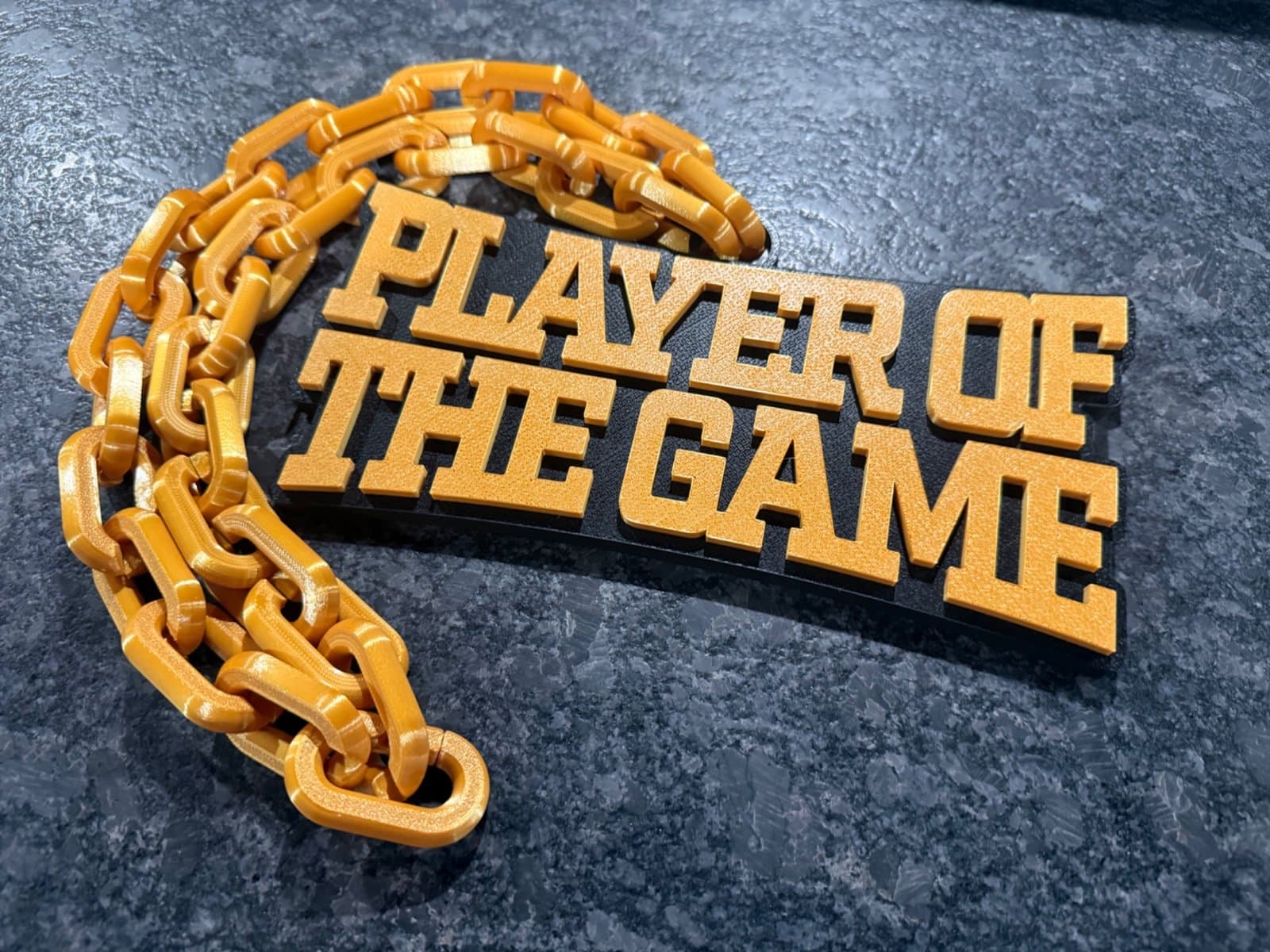 Player of the game extra large hype chain! Great for your team all star!