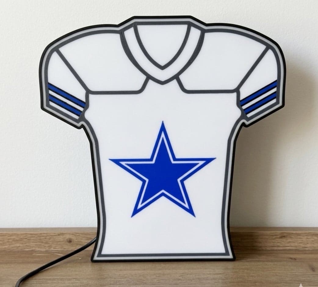 DALLAS COWBOYS Jersey style LED light box! Great on a desk or shelf!