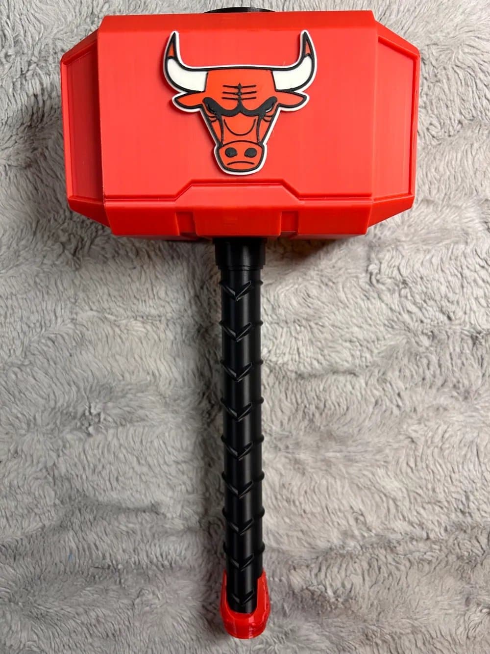 Chicago Bulls inspired Thor hammer and rock stand! Unique fan item!