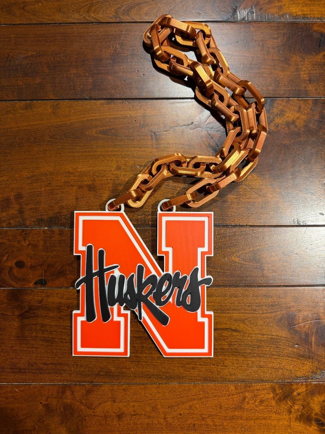 Nebraska "Huskers" extra large hype fan chain necklace!