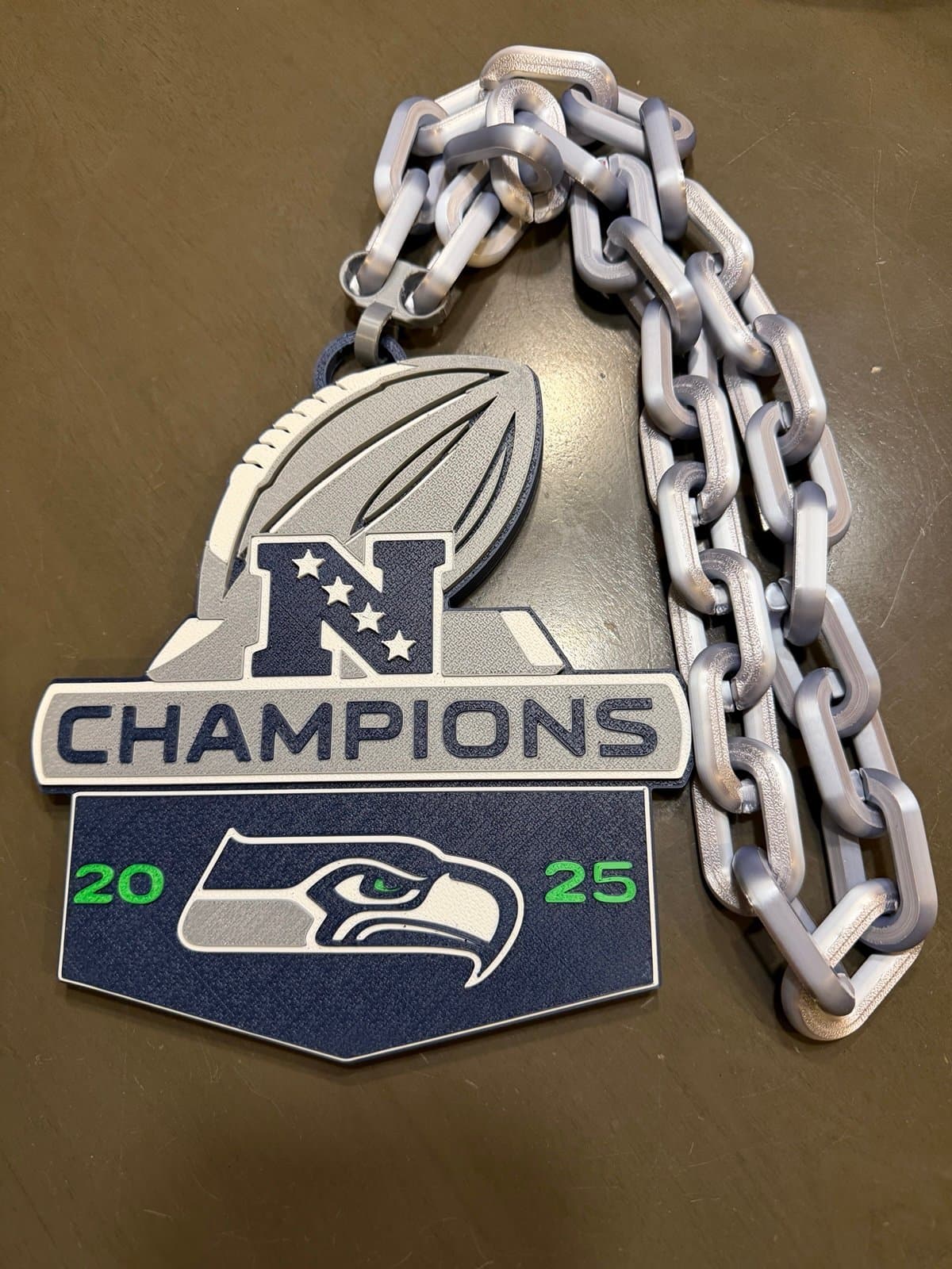 Seahawks NFC championship hype chain! Extra large! Your choice of chain color