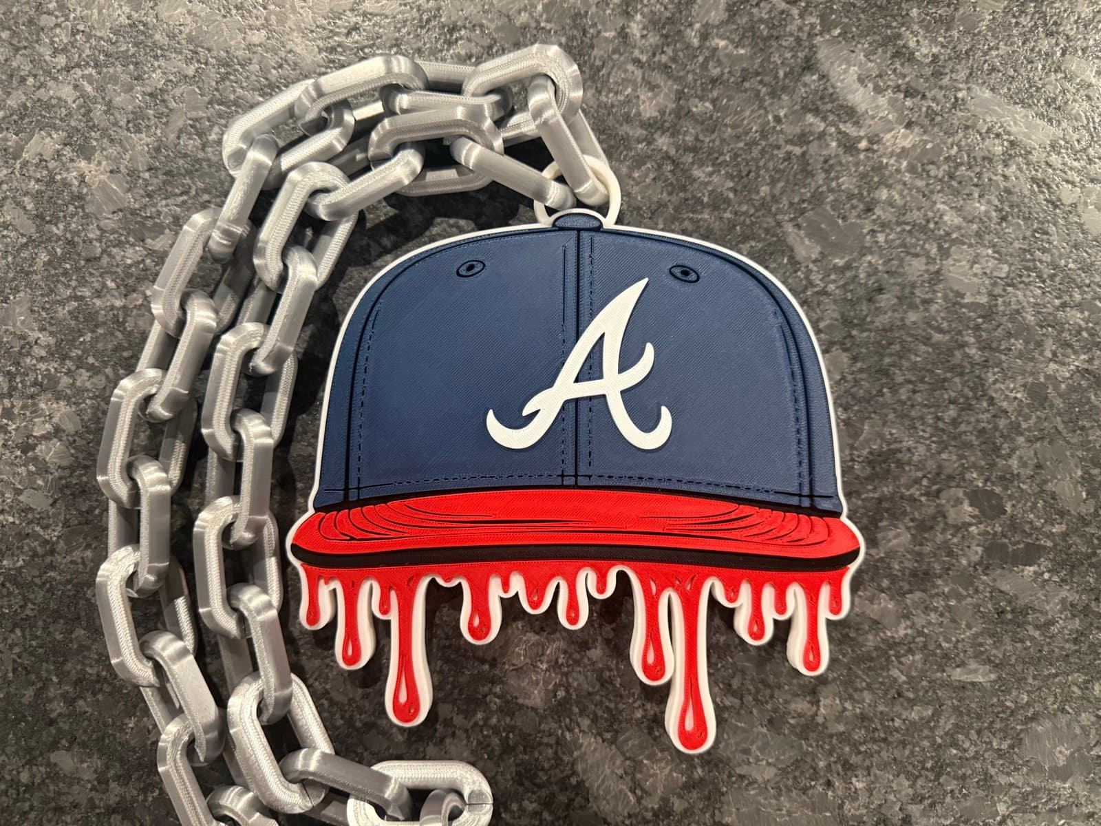 Atlanta Braves Drip Baseball Cap Hype Chain neckless